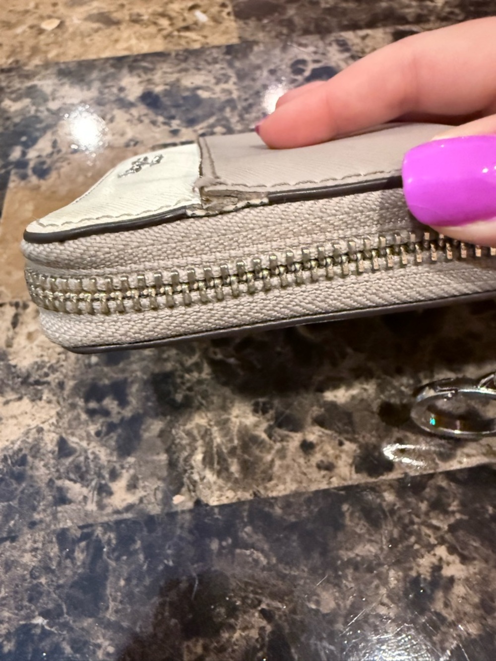 Kate Spade Staci Small Colorblock Zip Around Wallet – Parchment/Grey - Picture 15 of 16